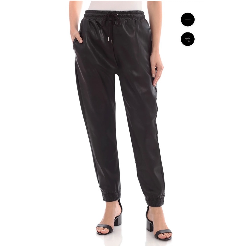 Avec les Filles Anthropologie Faux Leather Jogger Pants